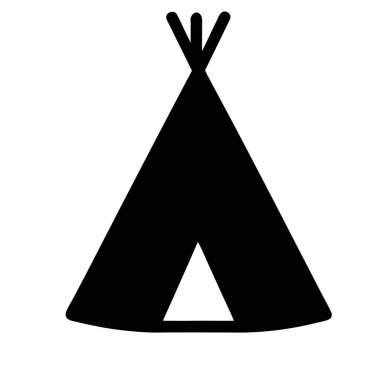 Siyah siluetli bir çadır.