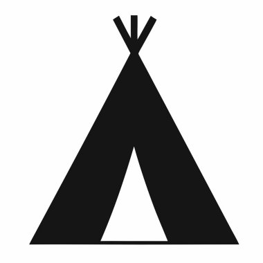 çadır kamp simgesi, basit biçim