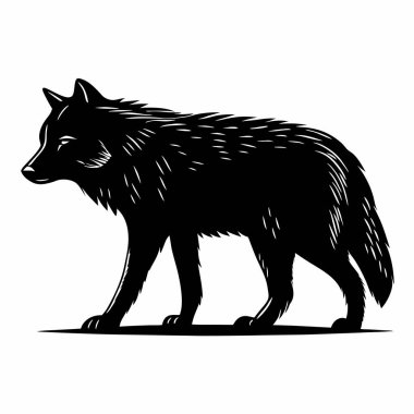 Siyah tilkinin vektör illüstrasyonu