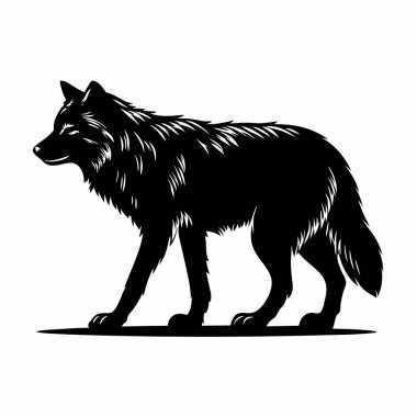 Kurt silueti. kurt vektör illüstrasyonu.