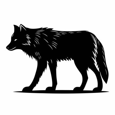 Beyaz arkaplan vektöründe kurt silueti.