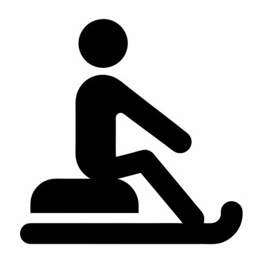 Snowboard ikonu olan bir adam, basit stil.