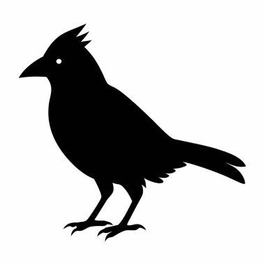 siyah karga simgesi, siyah tek renk biçimi