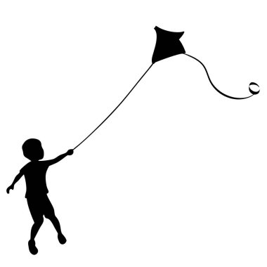 küçük kız bir uçurtma ile oynama