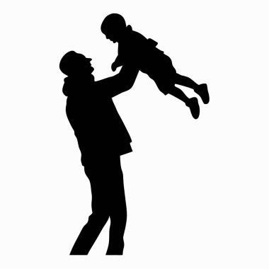 Babasıyla bebeğinin silueti..