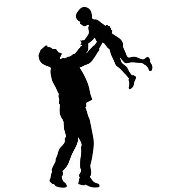 vektör silueti baba ve oğul