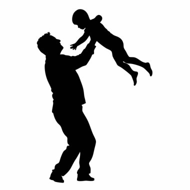 çocuk silueti olan baba.