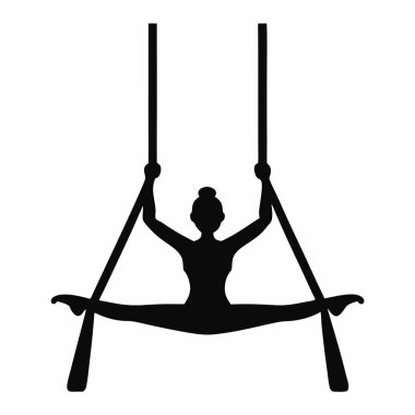Kız spor salonunda yoga yapıyor. vektör illüstrasyonu.