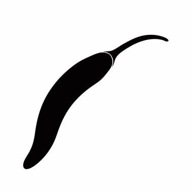 Bir kırmızı biberin siyah beyaz arkaplanının vektör çizimi.