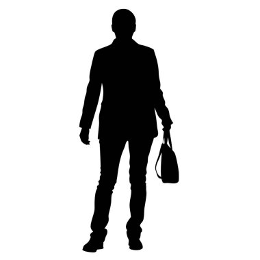 Çantalı adamın vektör illüstrasyonu
