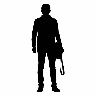 Beyaz arka plan üzerinde işadamı siluet vektör.