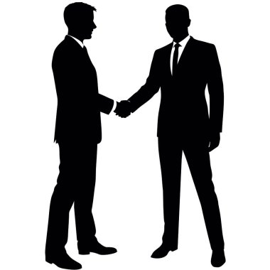 İki iş adamının vektör çizimi el sıkışıyor.