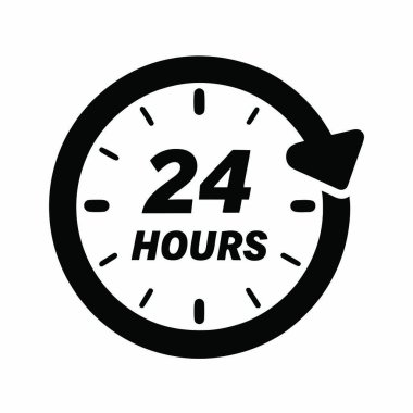 24 saat simgesi, basit biçim