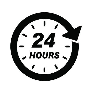 Saat simgesi zamanı. Basit vektör illüstrasyonu