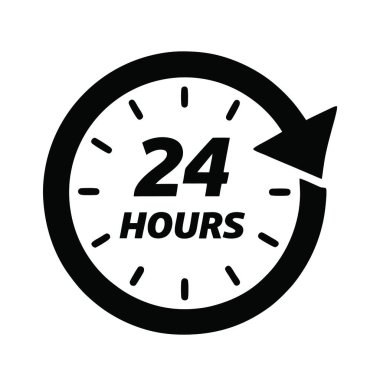 24 saat modern simgenin vektör çizimi