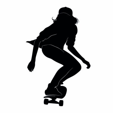 Siyah takım elbiseli bir kızın silueti..