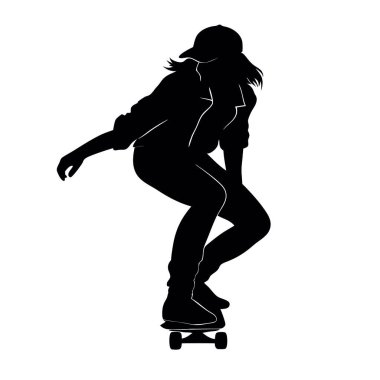 Beyaz arka plan üzerinde kadın siluet