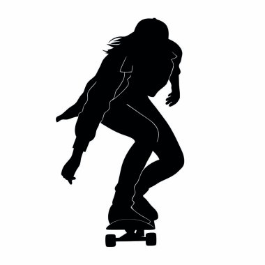 Beyaz arka planda bir bayan patencinin vektör çizimi.