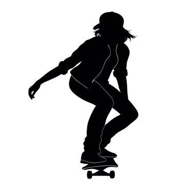 Beyaz arka planda bir kadın silueti. vektör illüstrasyonu