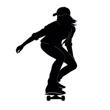 Beyaz arka planda siyahlı kız vektörü