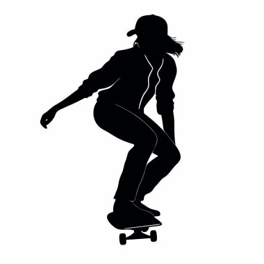 Kadın kaykaycının silueti