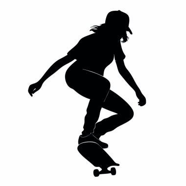 Beyaz arka planda bir kızın silueti..