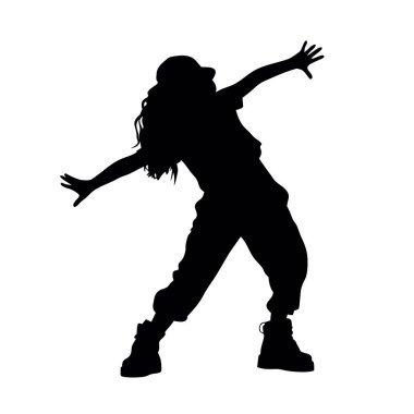 Beyaz arka planda bir kadının vektör silueti.