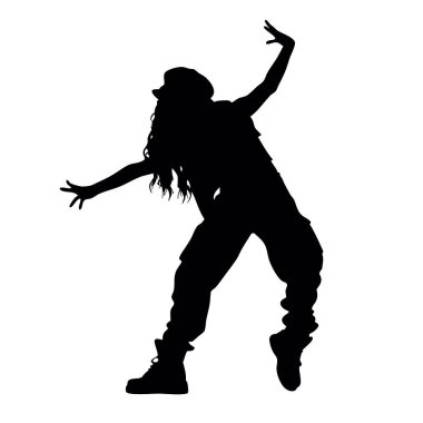 dans eden kadın siluet vektörü