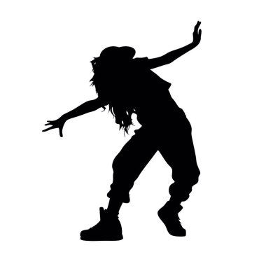 Dans eden bir kadının silueti.