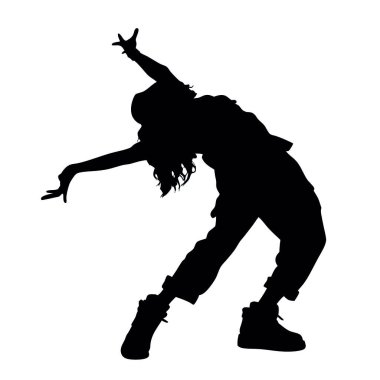 Beyaz arka planda bir kadının vektör silueti.