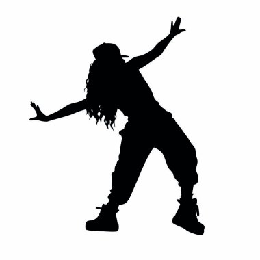 Beyaz arka planda vektör silueti kızı