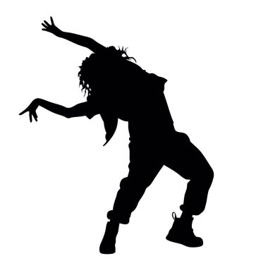 Beyaz arka planda siluet dansçısı