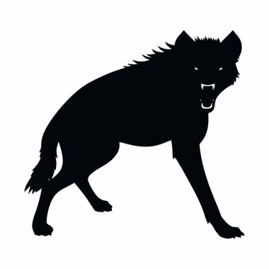 Beyaz arkaplanda bir kurdun vektör silueti