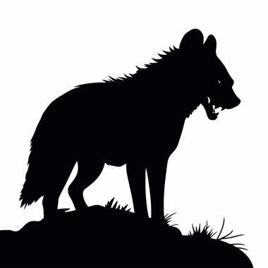 Siyah siluetli kurt..