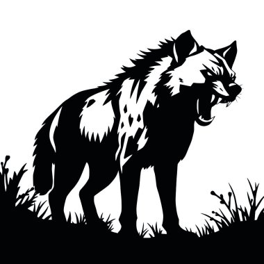 Kurt silueti. izole edilmiş arkaplanda siyah siluet