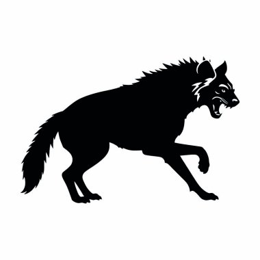 Kurt silueti. siyah ve beyaz siluet.