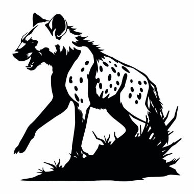 Siyah kurt silueti. vektör illüstrasyonu.