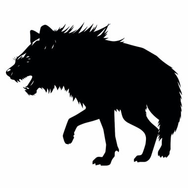 Siyah kurt silueti. vektör.