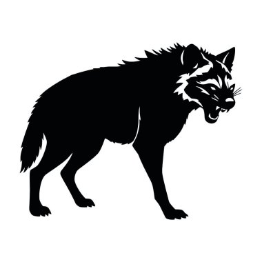 Beyaz arkaplanda siyah kurt kafası silueti