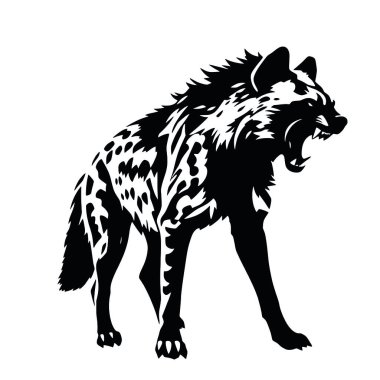 Siyah beyaz kurdun vektör çizimi.