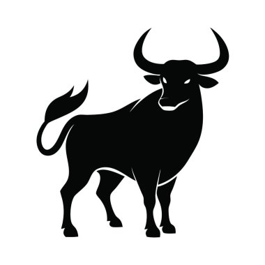 boğa siyah renk vektör illüstrasyonu