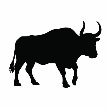 Siyah boğa silueti. vektör illüstrasyonu.