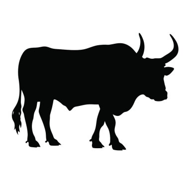 Siyah boğa beyaz arka planda. boğa simgesi.
