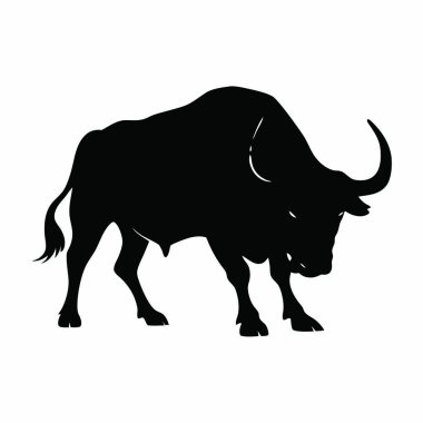 siyah boğa simgesi, vektör, illüstrasyon