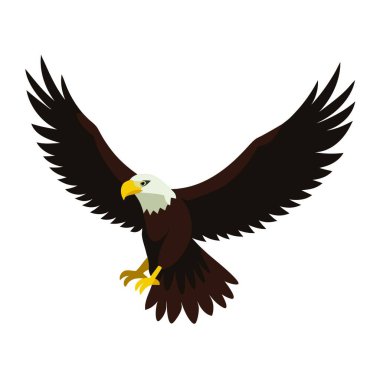 beyaz arkaplanda uçan kartal