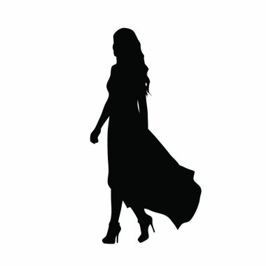 Silüet içinde yürüyen kadın.