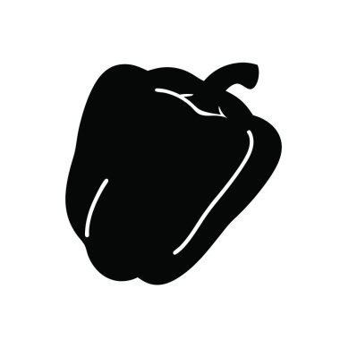 Vektör çizimi. Kara biber. Beyaz arka planda izole edilmiş. siyah ve beyaz