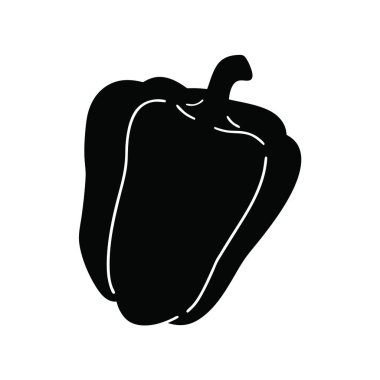 izole edilmiş siyah biber siluet tasarımı