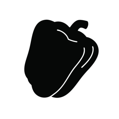 Biber ikonu. Siyah ve beyaz çizimler. izole vektör sembolü