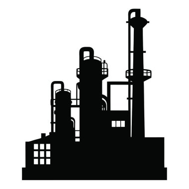 Fabrika ikonu. siyah ve beyaz vektör.